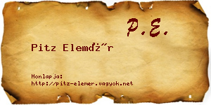 Pitz Elemér névjegykártya