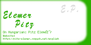 elemer pitz business card